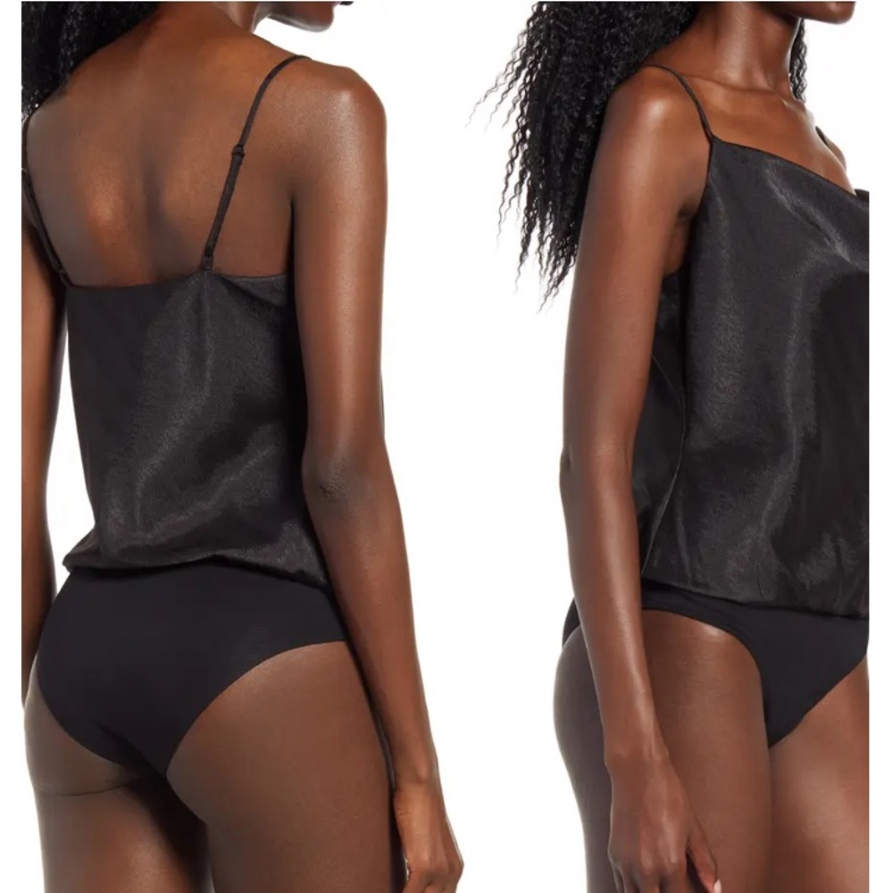 WAYF Giselle cowl neck black satin bodysuit/XL - Picture 5 of 9